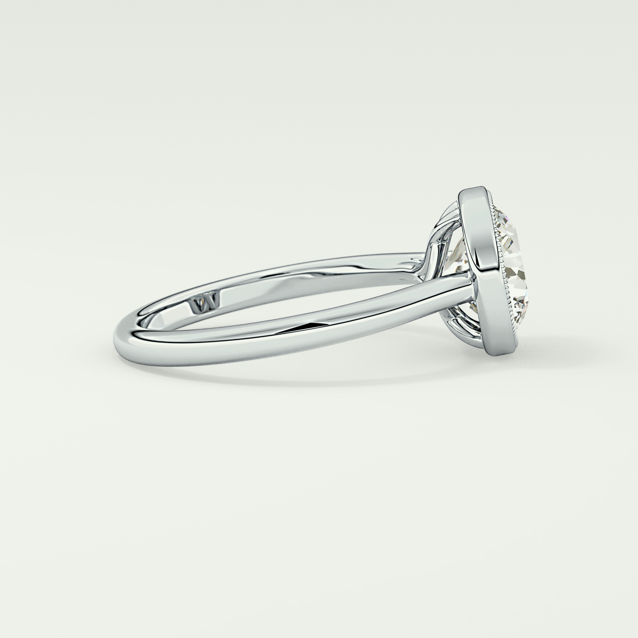 1.5 CT Round Cut Solitaire Bezel Style Lab-Grown Diamond Engagement Ring 16