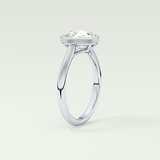 1.5 CT Round Cut Solitaire Bezel Style Lab-Grown Diamond Engagement Ring 18