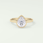 1.5 CT Pear Cut Solitaire Bezel Style Lab-Grown Diamond Engagement Ring 1