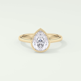 1.5 CT Pear Cut Solitaire Bezel Style Lab-Grown Diamond Engagement Ring 1