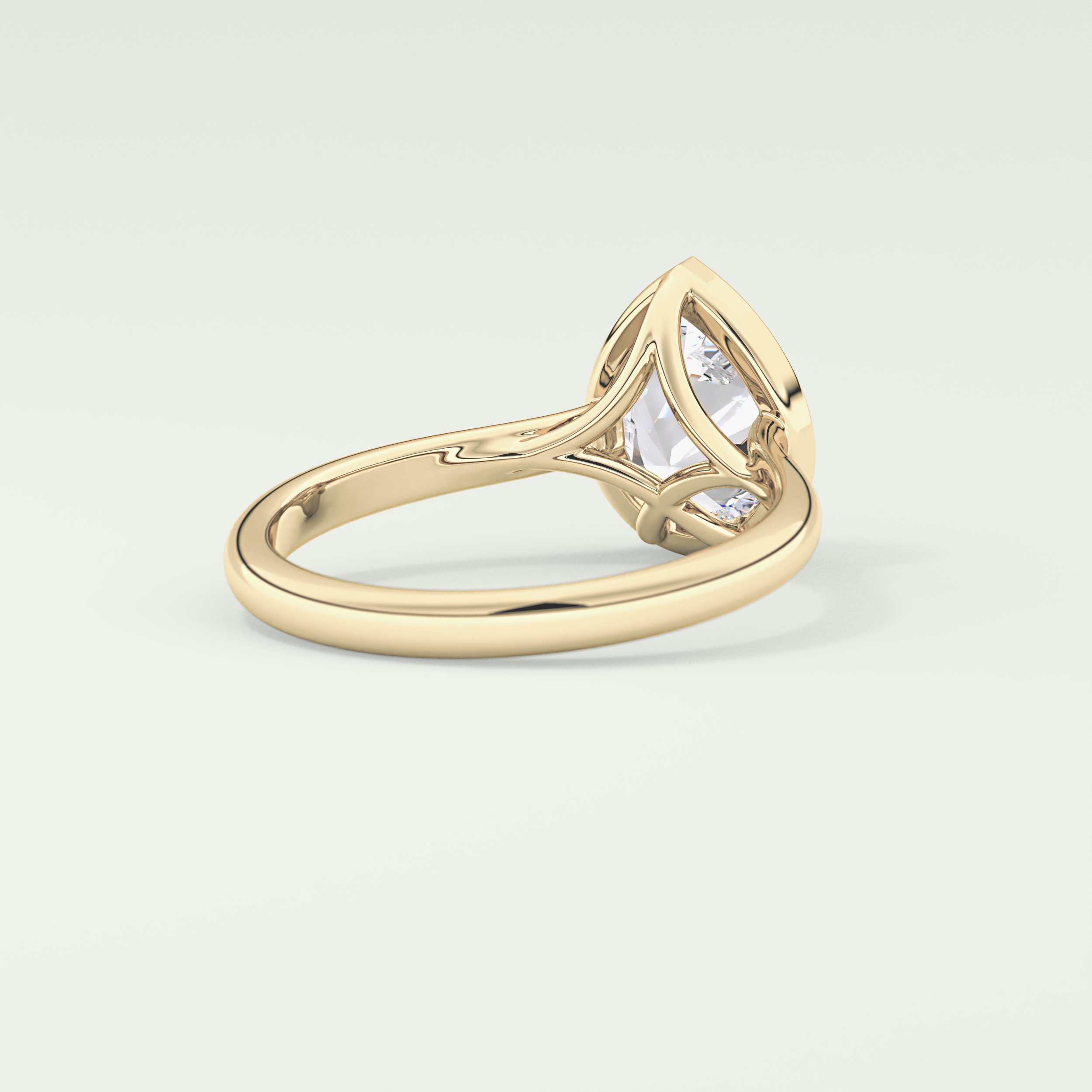1.5 CT Pear Cut Solitaire Bezel Style Lab-Grown Diamond Engagement Ring 2