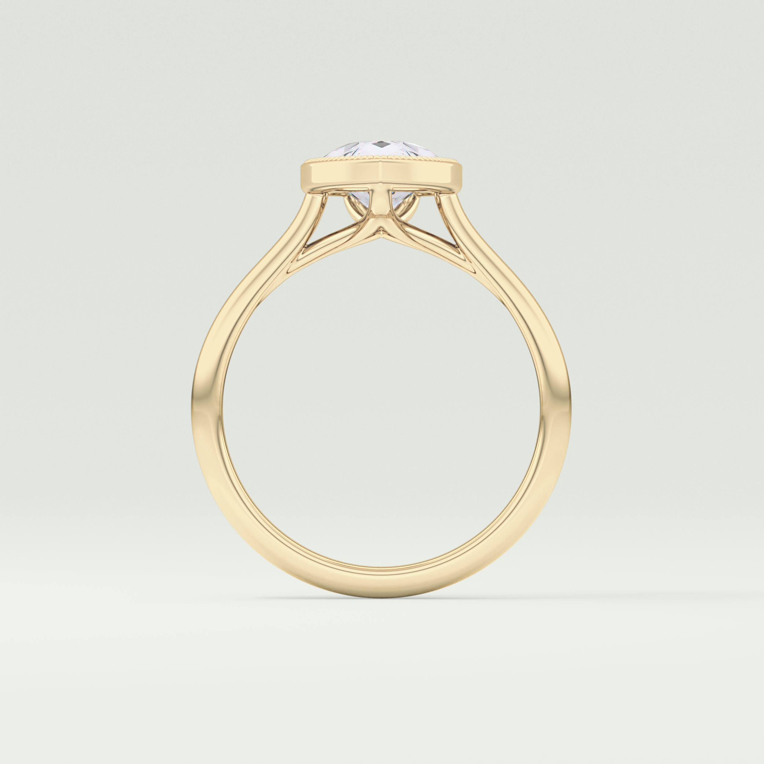 1.5 CT Pear Cut Solitaire Bezel Style Lab-Grown Diamond Engagement Ring 6