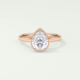 1.5 CT Pear Cut Solitaire Bezel Style Lab-Grown Diamond Engagement Ring 7