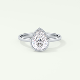 1.5 CT Pear Cut Solitaire Bezel Style Lab-Grown Diamond Engagement Ring 13