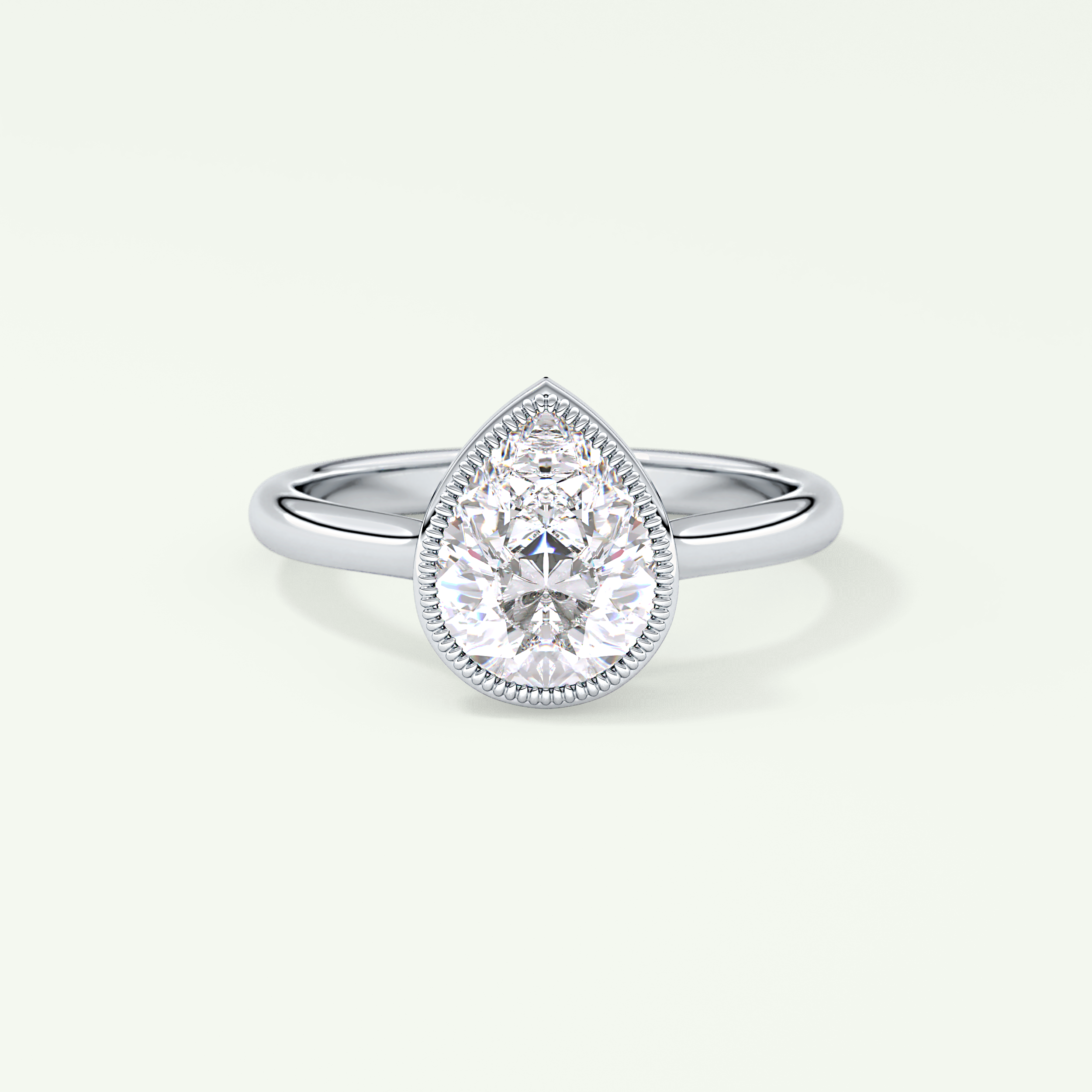 1.5 CT Pear Cut Solitaire Bezel Style Lab-Grown Diamond Engagement Ring 13