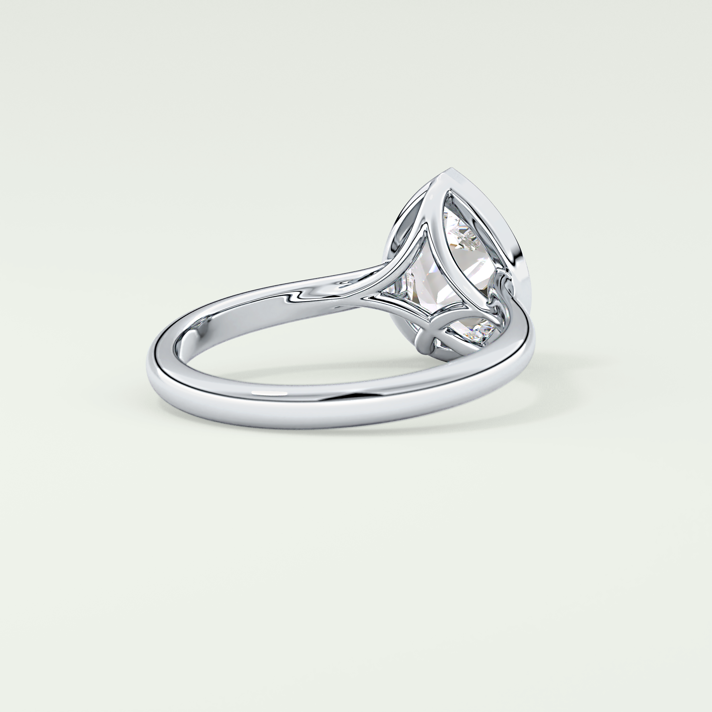 1.5 CT Pear Cut Solitaire Bezel Style Lab-Grown Diamond Engagement Ring 14