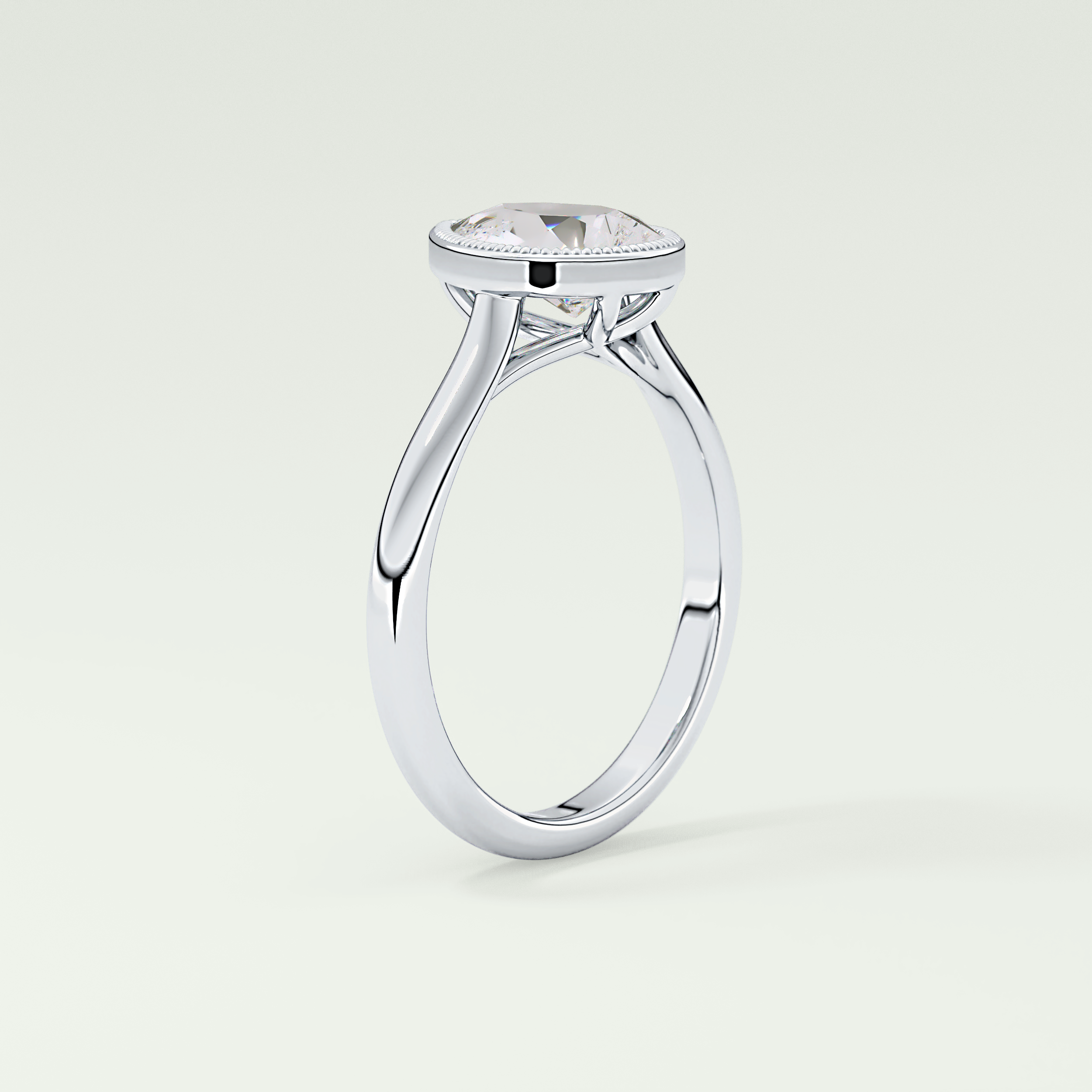 1.5 CT Pear Cut Solitaire Bezel Style Lab-Grown Diamond Engagement Ring 17