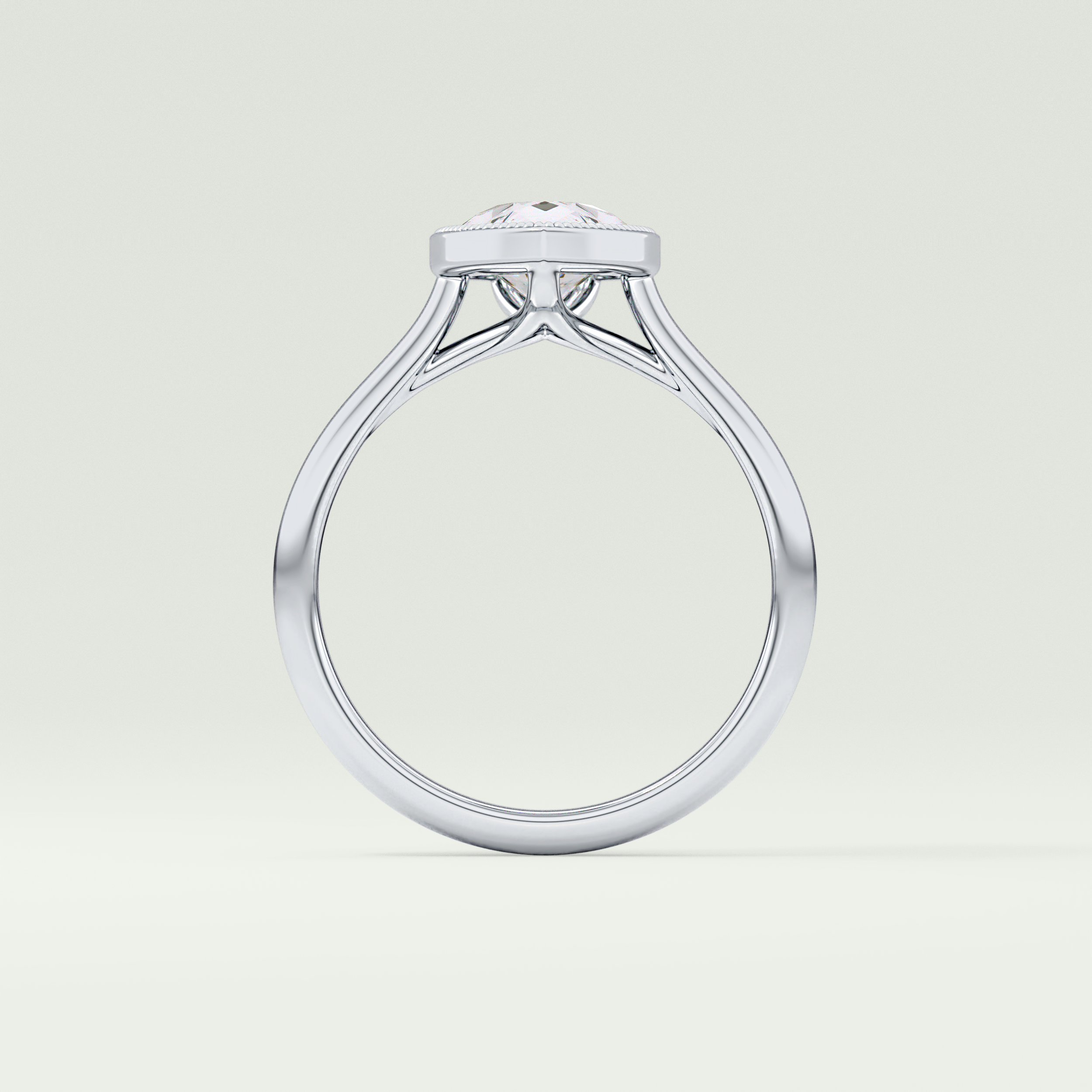 1.5 CT Pear Cut Solitaire Bezel Style Lab-Grown Diamond Engagement Ring 18