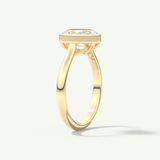 1.5 CT Oval Cut Bezel Lab-Grown Diamond Engagement Ring