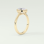 1.5 CT Oval Cut Bezel Solitaire Moissanite Engagement Ring 5