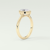 1.5 CT Oval Cut Bezel Solitaire Moissanite Engagement Ring 5