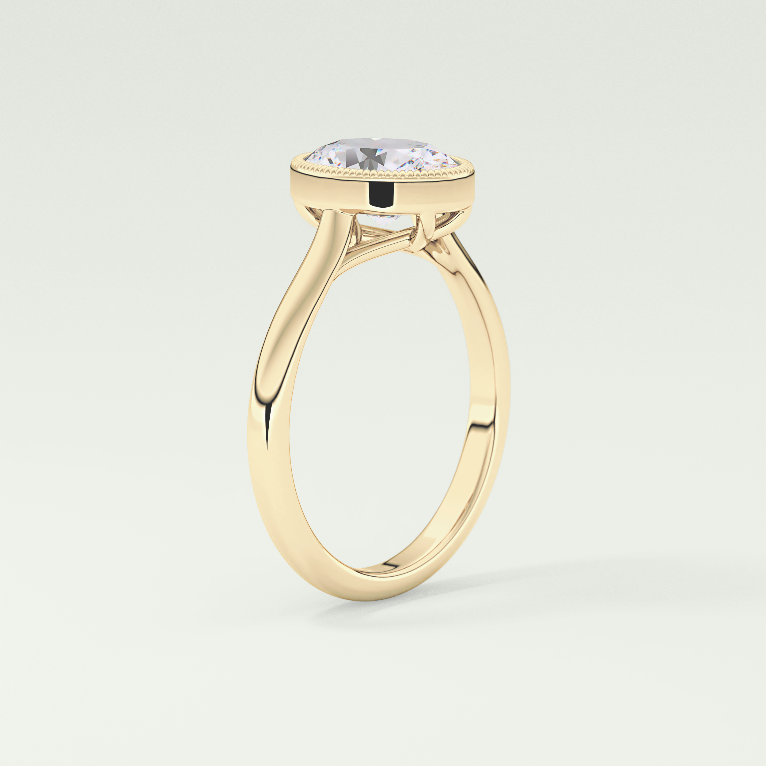 1.5 CT Oval Cut Bezel Solitaire Moissanite Engagement Ring 5