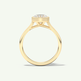 1.5 CT Oval Cut Bezel Lab-Grown Diamond Engagement Ring