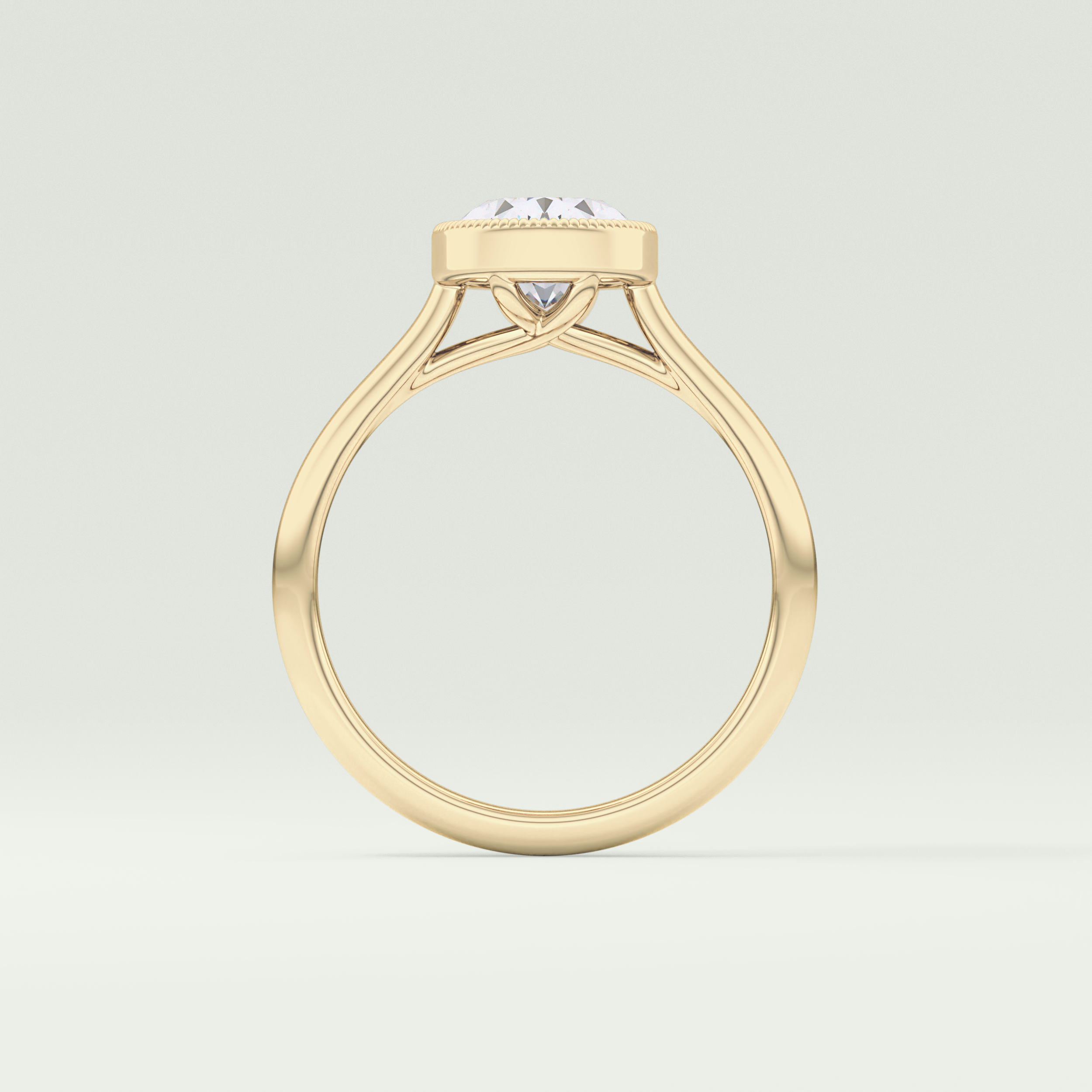 1.5 CT Oval Cut Bezel Solitaire Moissanite Engagement Ring 6