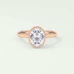 1.5 CT Oval Cut Bezel Solitaire Moissanite Engagement Ring 7