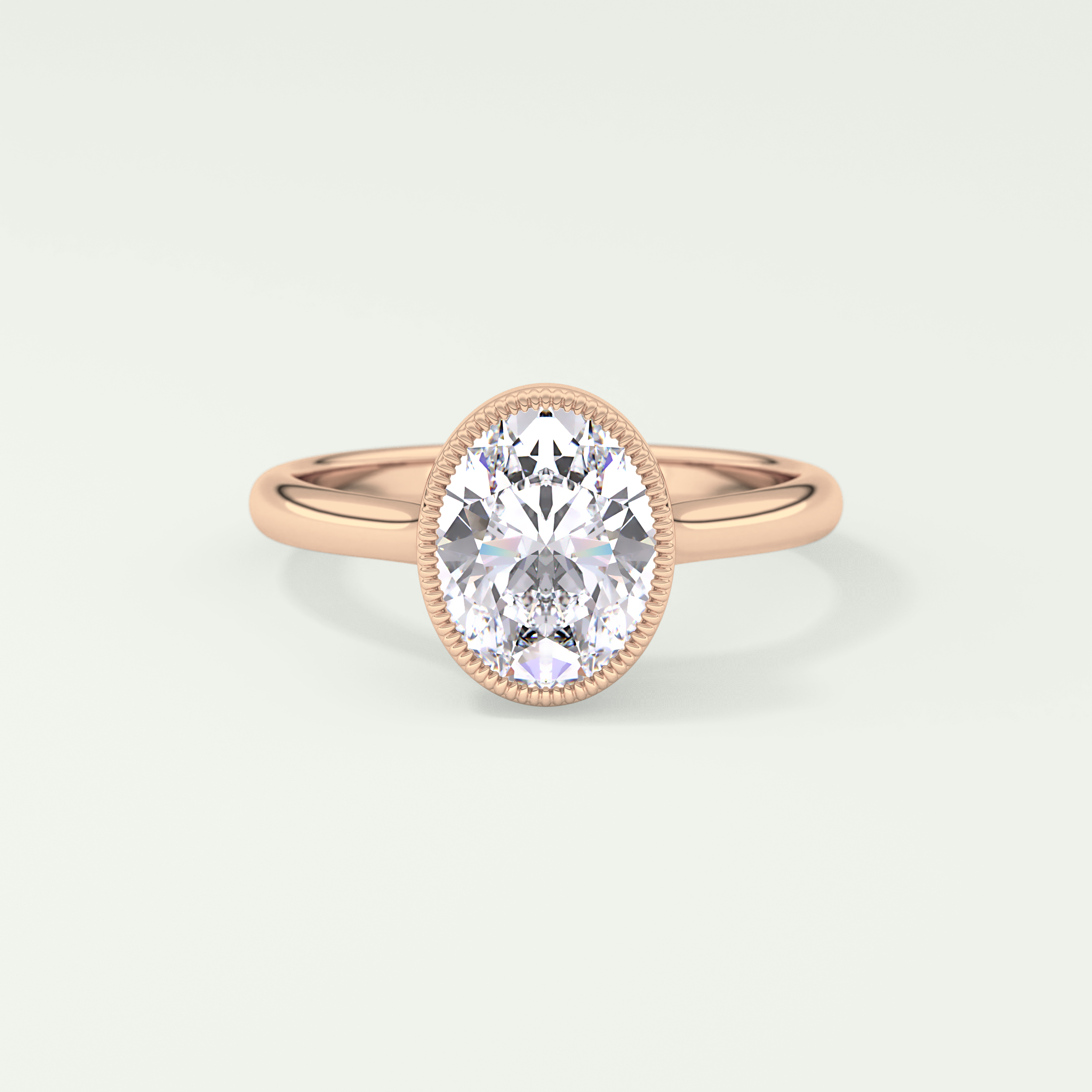 1.5 CT Oval Cut Bezel Solitaire Moissanite Engagement Ring 7