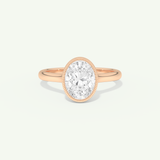 1.5 CT Oval Cut Bezel Lab-Grown Diamond Engagement Ring