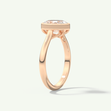 1.5 CT Oval Cut Bezel Lab-Grown Diamond Engagement Ring