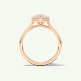 1.5 CT Oval Cut Bezel Lab-Grown Diamond Engagement Ring