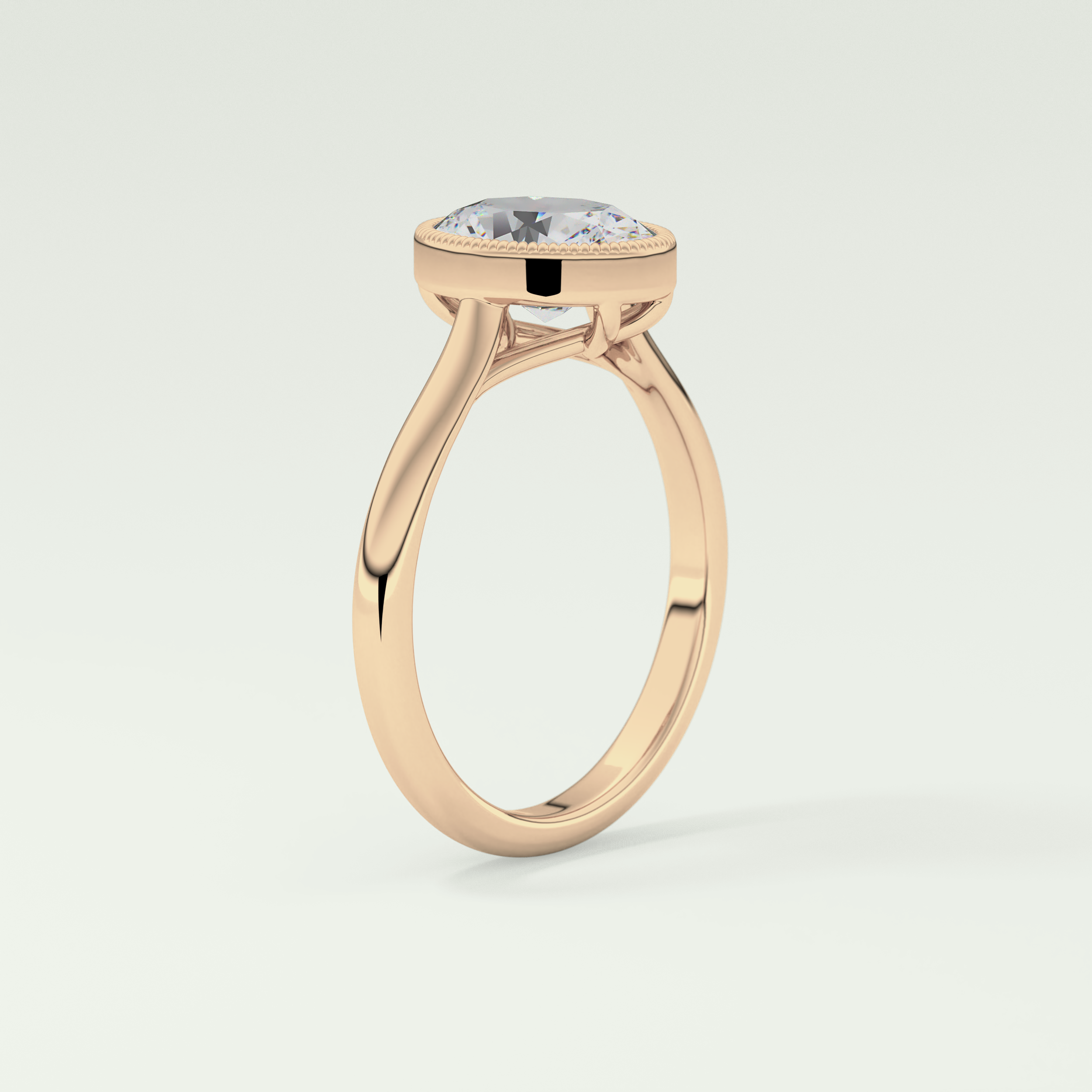 1.5 CT Oval Cut Bezel Solitaire Moissanite Engagement Ring 11