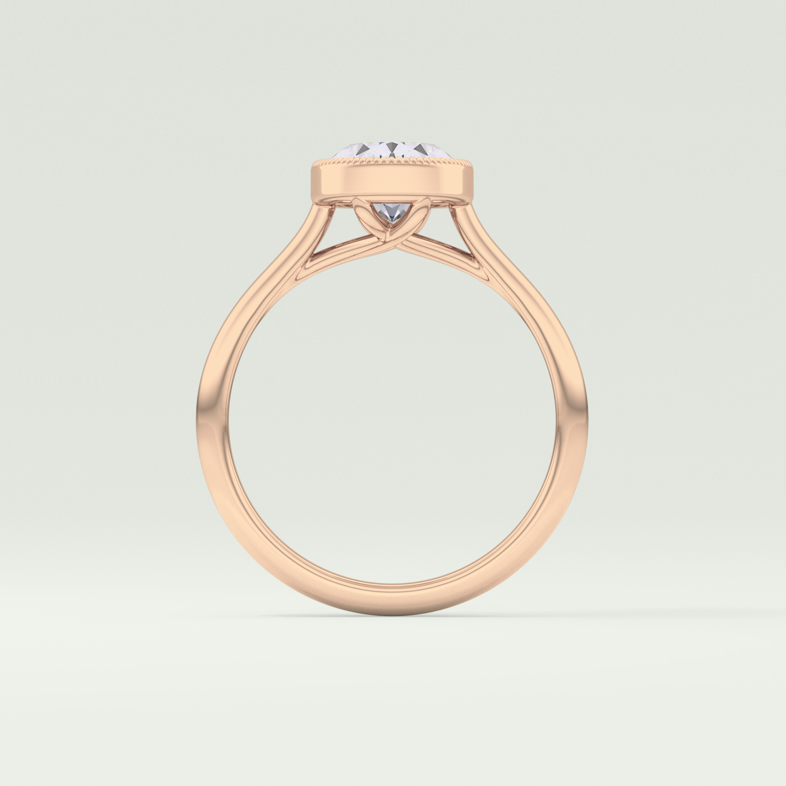 1.5 CT Oval Cut Bezel Solitaire Moissanite Engagement Ring 12