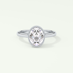 1.5 CT Oval Cut Bezel Solitaire Moissanite Engagement Ring 13