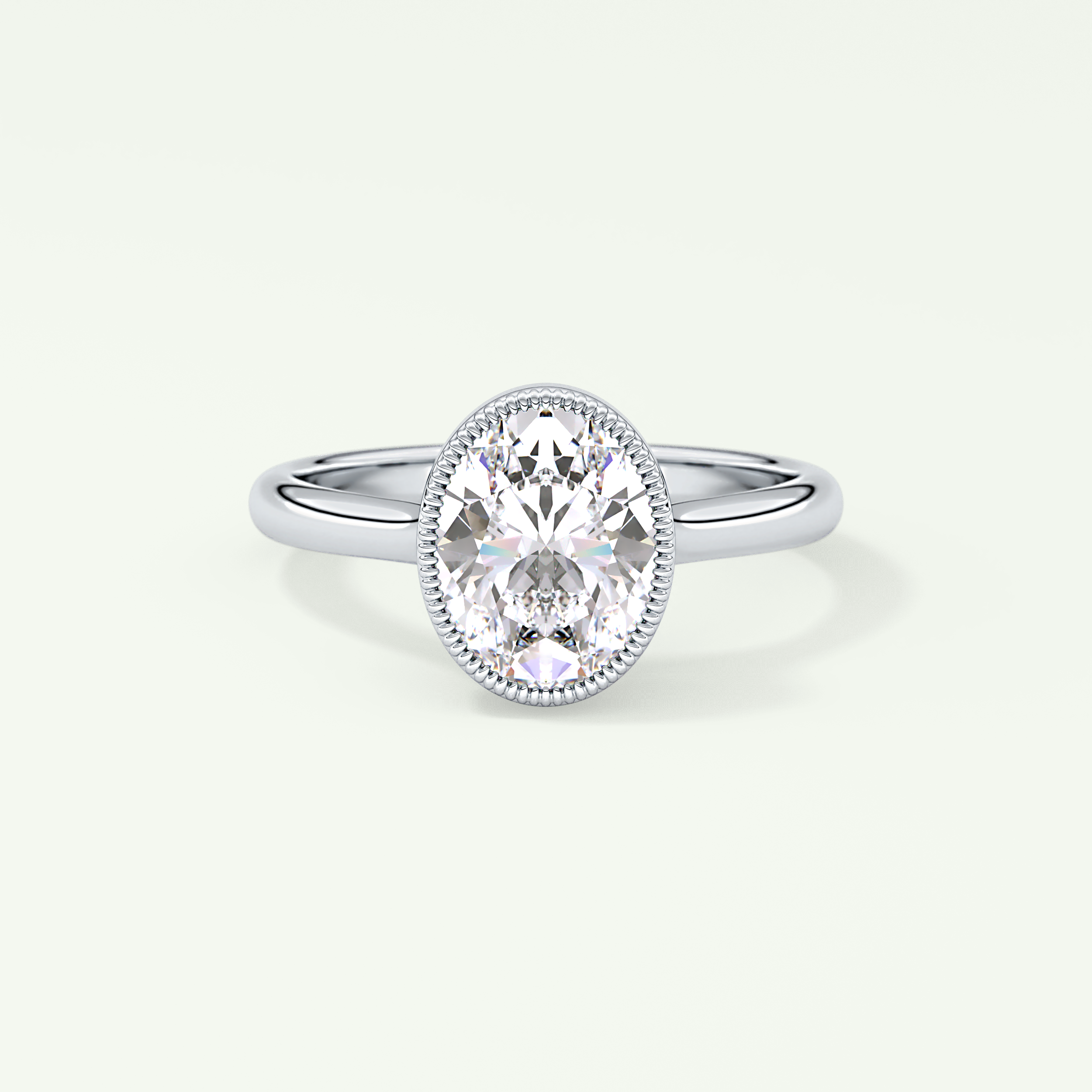 1.5 CT Oval Cut Bezel Solitaire Moissanite Engagement Ring 13