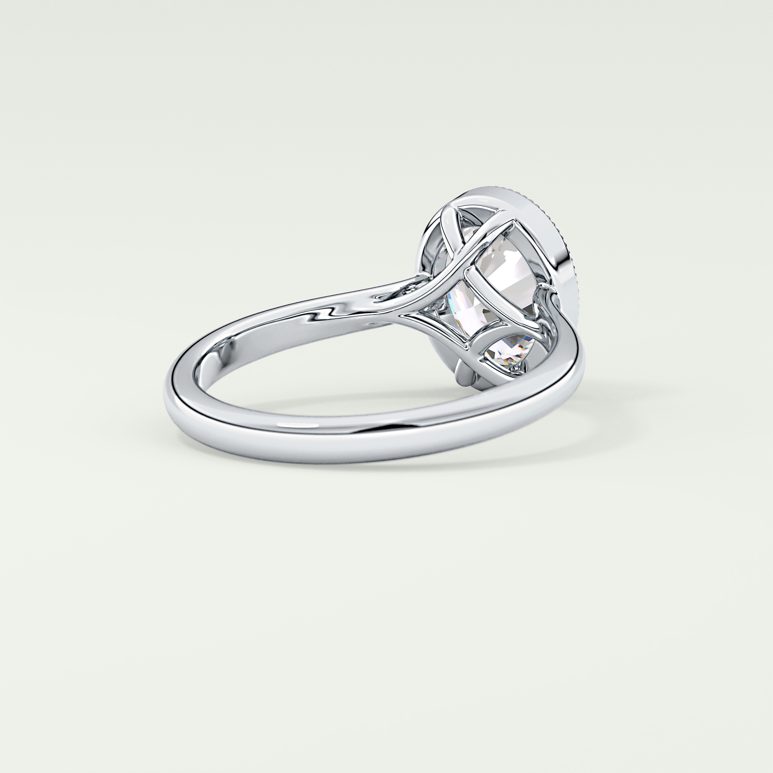 1.5 CT Oval Cut Bezel Solitaire Moissanite Engagement Ring 14