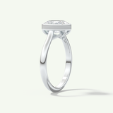1.5 CT Oval Cut Bezel Lab-Grown Diamond Engagement Ring