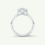 1.5 CT Oval Cut Bezel Lab-Grown Diamond Engagement Ring