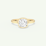 1.5 CT Cushion Cut Bezel Lab-Grown Diamond Engagement Ring