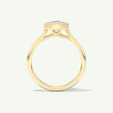 1.5 CT Cushion Cut Bezel Lab-Grown Diamond Engagement Ring