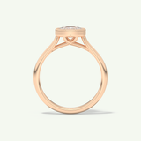 1.5 CT Cushion Cut Bezel Lab-Grown Diamond Engagement Ring