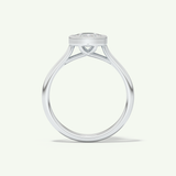 1.5 CT Cushion Cut Bezel Lab-Grown Diamond Engagement Ring