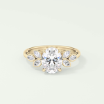 1.25 CT Oval Cut Cluster Style Lab-Grown Diamond Engagement Ring 1