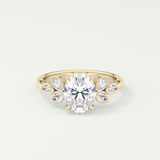 1.25 CT Oval Cut Cluster Style Lab-Grown Diamond Engagement Ring 1