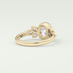 1.25 CT Oval Cut Cluster Style Lab-Grown Diamond Engagement Ring 2