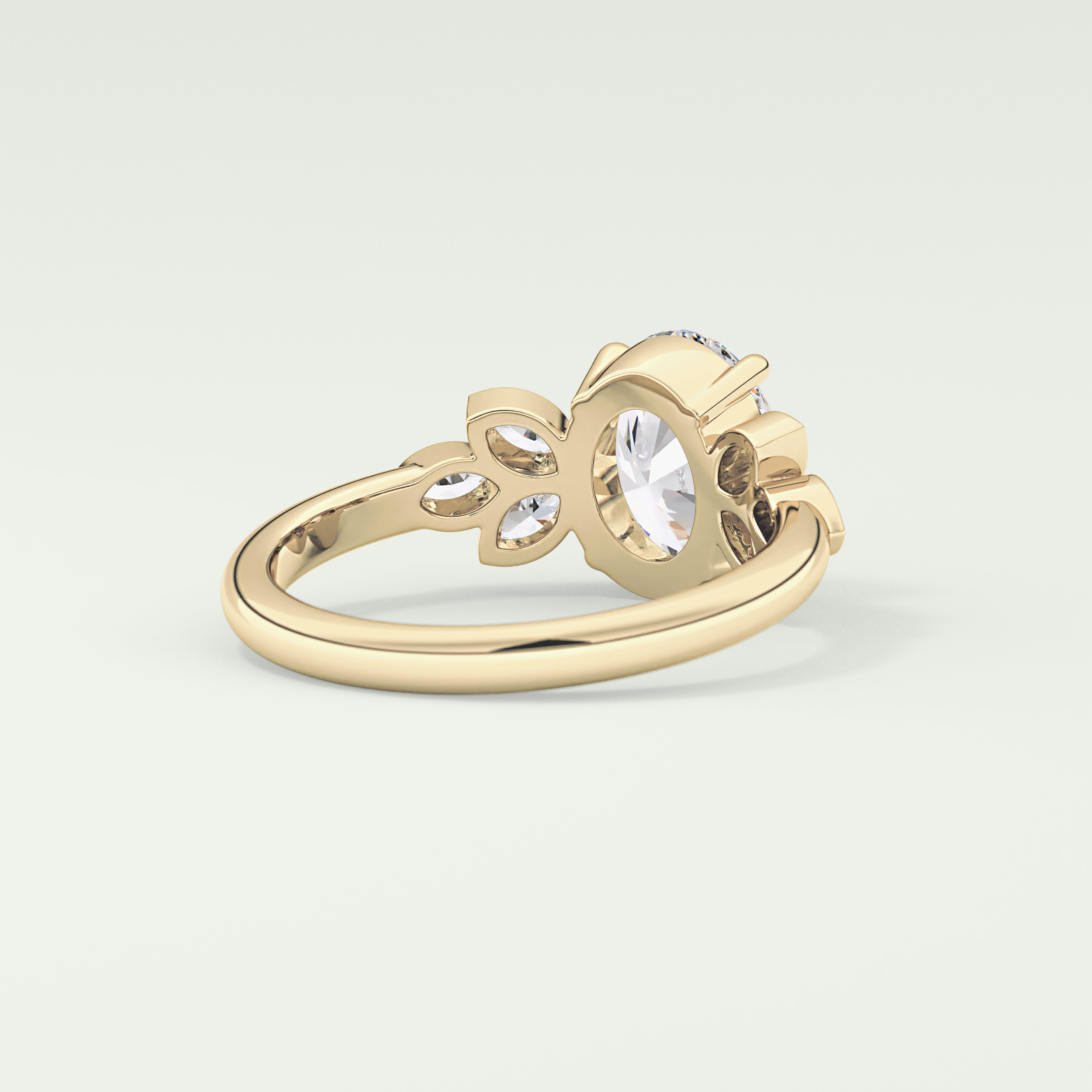 1.25 CT Oval Cut Cluster Style Lab-Grown Diamond Engagement Ring 2