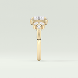 1.25 CT Oval Cut Cluster Style Lab-Grown Diamond Engagement Ring 4