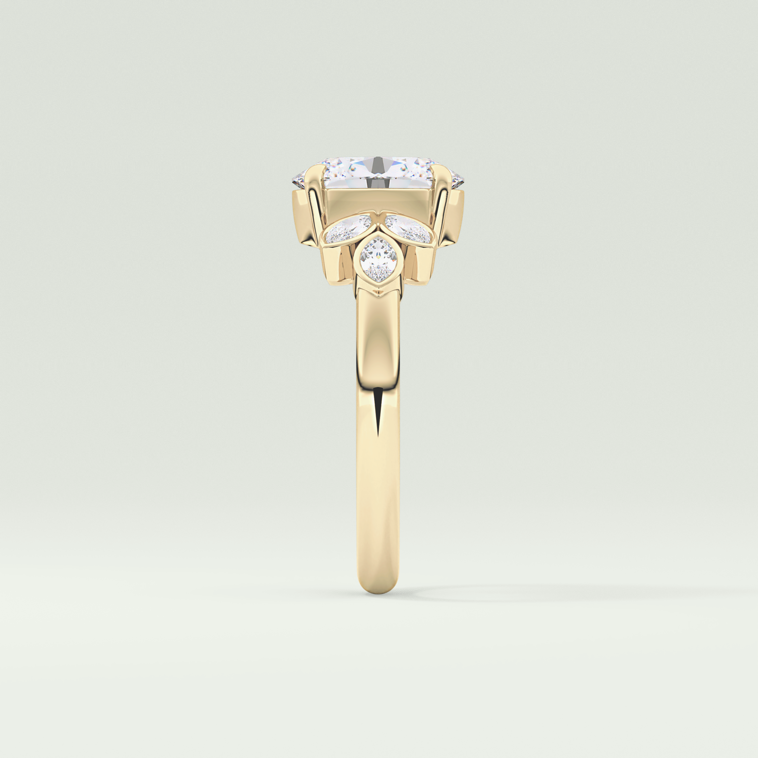 1.25 CT Oval Cut Cluster Style Lab-Grown Diamond Engagement Ring 4