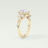 1.25 CT Oval Cut Cluster Style Lab-Grown Diamond Engagement Ring 5