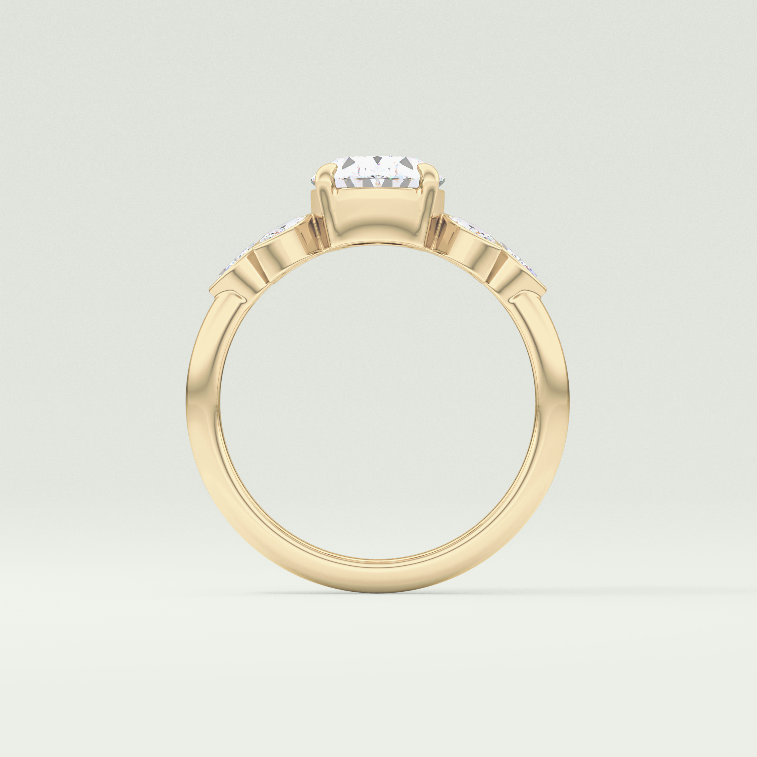 1.25 CT Oval Cut Cluster Style Lab-Grown Diamond Engagement Ring 6