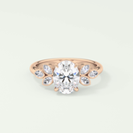 1.25 CT Oval Cut Cluster Style Lab-Grown Diamond Engagement Ring 7