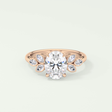 1.25 CT Oval Cut Cluster Style Lab-Grown Diamond Engagement Ring 7