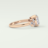 1.25 CT Oval Cut Cluster Style Lab-Grown Diamond Engagement Ring 9