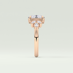 1.25 CT Oval Cut Cluster Style Lab-Grown Diamond Engagement Ring 10