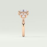 1.25 CT Oval Cut Cluster Style Lab-Grown Diamond Engagement Ring 10