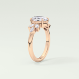 1.25 CT Oval Cut Cluster Style Moissanite Engagement Ring 11