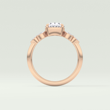 1.25 CT Oval Cut Cluster Style Lab-Grown Diamond Engagement Ring 12