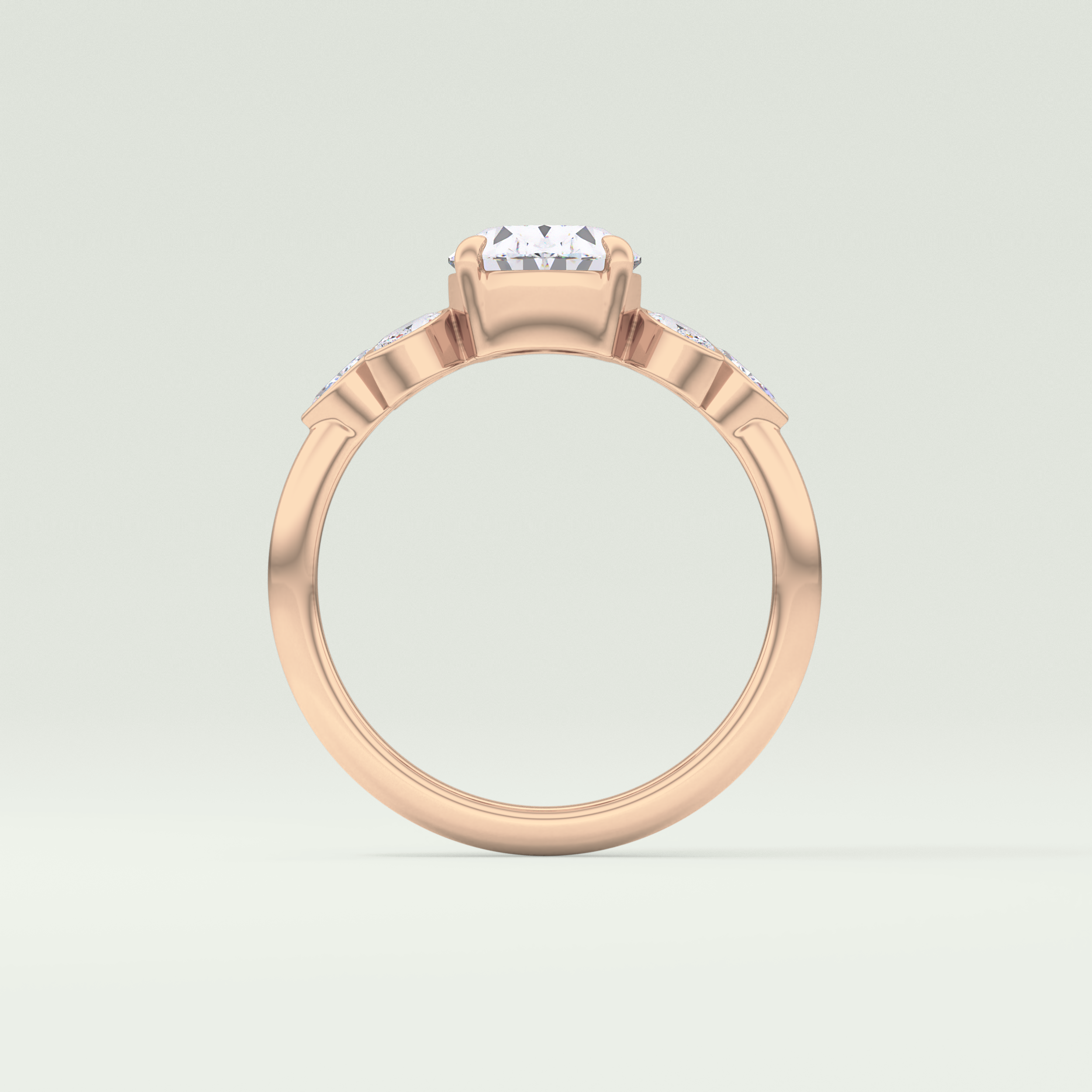 1.25 CT Oval Cut Cluster Style Lab-Grown Diamond Engagement Ring 12
